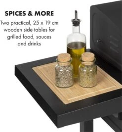 Klarstein à Charbon Klarstein Meat Machine 45 X 32,5 Cm, Thermomètre, Roues, Deux Tables D'appoint Pratiques En Bois De 25 X 19 Cm, Noir 17 Klarstein à Charbon Klarstein Meat Machine 45 X 32,5 Cm, Thermomètre, Roues, Deux Tables D'appoint Pratiques En Bois De 25 X 19 Cm, Noir -Chauffe Soldes 1112x1200