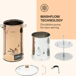 Installation De Brassage De Bière Mundschenk XXL Bouilloire à Purée 3000 W 50 L Acier Inoxydable 304 -Chauffe Soldes 1197x1200