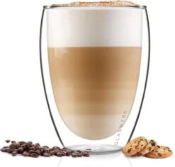 Verrerie Klarstein Jesolo Set De 2 Verres Thermo Double Paroi 350 Ml - Verre Borosilicate Fait Main - Sans Condensation Grâce à L'effet Thermique -Chauffe Soldes 1200x1143