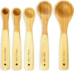 Klarstein De Batterie De Cuisine Klarstein - 5 Cuillères à Mesurer Différentes - 100% Bambou - Hygiénique Et Antibactérien - Durable Et 100% Compostable