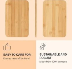 Planches De Petit-déjeuner Klarstein 22 X 14 Cm - Planches à Découper - Planches De Service - Planches à Pain - Lot De 6 - 100 % Bambou - Hygiénique - Résistant à L'humidité -Chauffe Soldes 1200x1153