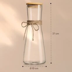 Carafe En Verres Klarstein Bambuswald Avec Couvercle En Bambou - Carafe à Eau 1 L - Bouteille - Verre Borosilicaté - Bande Décorative Avec Poignée -Chauffe Soldes 1200x1200 20