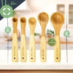 Klarstein De Batterie De Cuisine Klarstein - 5 Cuillères à Mesurer Différentes - 100% Bambou - Hygiénique Et Antibactérien - Durable Et 100% Compostable -Chauffe Soldes 1200x1200 36
