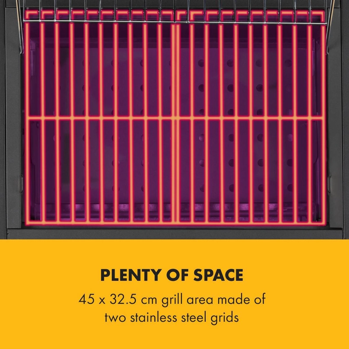 Klarstein à Charbon Klarstein Meat Machine 45 X 32,5 Cm, Thermomètre, Roues, Deux Tables D'appoint Pratiques En Bois De 25 X 19 Cm, Noir 5 Klarstein à Charbon Klarstein Meat Machine 45 X 32,5 Cm, Thermomètre, Roues, Deux Tables D'appoint Pratiques En Bois De 25 X 19 Cm, Noir - Image 3