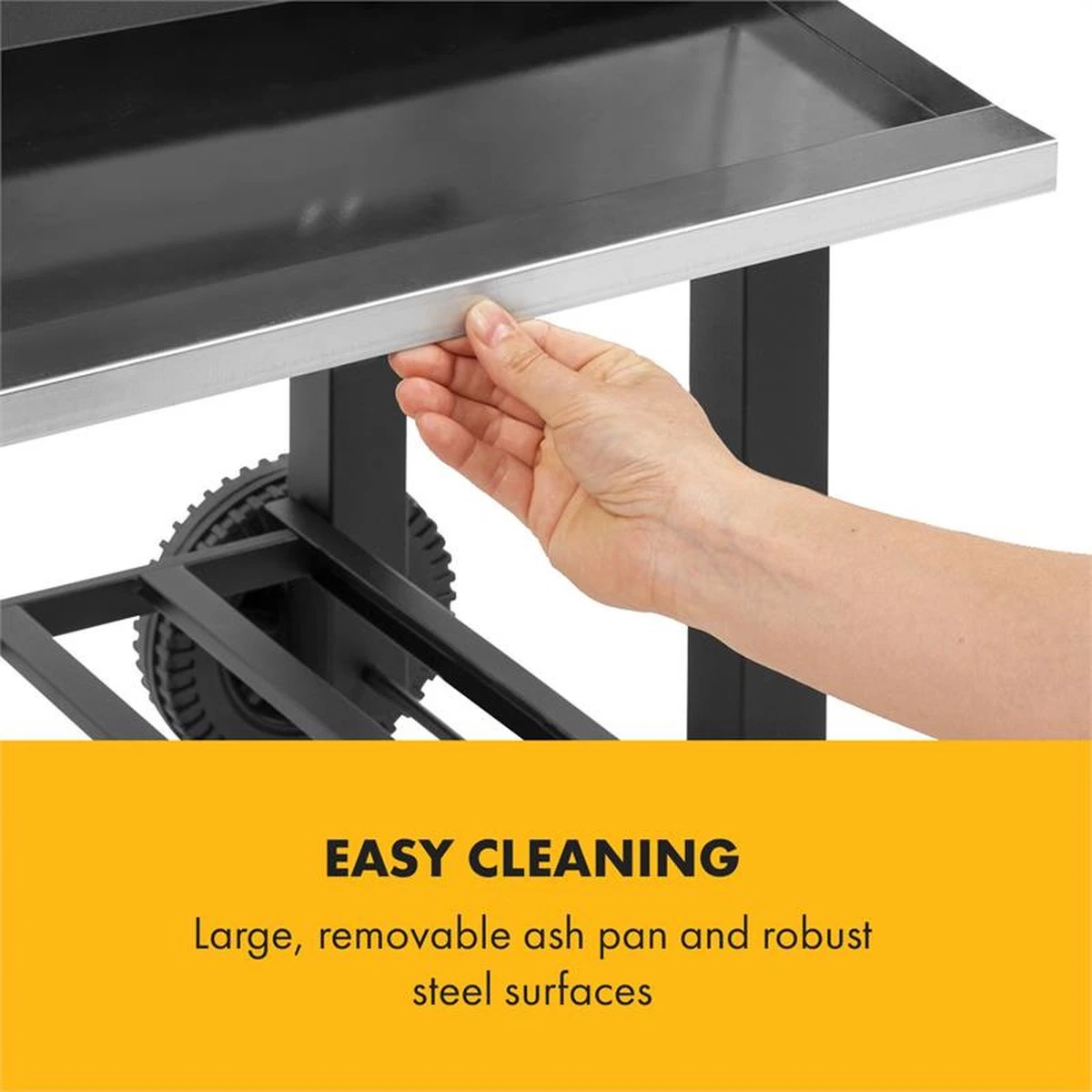 Klarstein à Charbon Klarstein Meat Machine 45 X 32,5 Cm, Thermomètre, Roues, Deux Tables D'appoint Pratiques En Bois De 25 X 19 Cm, Noir 11 Klarstein à Charbon Klarstein Meat Machine 45 X 32,5 Cm, Thermomètre, Roues, Deux Tables D'appoint Pratiques En Bois De 25 X 19 Cm, Noir - Image 9