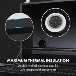 Klarstein Kingsville Double - Combi Fumoir à Charbon & Barbecue à Gaz 13,5kW - 3+1 Brûleurs - 2 Surfaces De Barbecue En Fonte -Chauffe Soldes 1200x1200 52