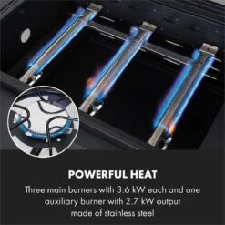 Klarstein Kingsville Double - Combi Fumoir à Charbon & Barbecue à Gaz 13,5kW - 3+1 Brûleurs - 2 Surfaces De Barbecue En Fonte -Chauffe Soldes 1200x1200 54