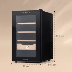 Klarstein El Presidente 48 - Cave à Cigares 48 Litres - Armoire Climatique Pour Cigares - Bois De Cèdre Et Acier Inoxydable - Système De Refroidissement Thermo- Humidité De 75% - 26 DB -Chauffe Soldes 1200x1200 57