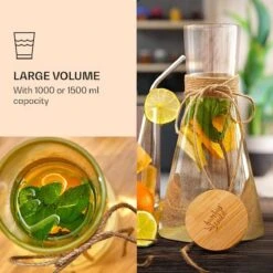 Klarstein Bambuswald Carafe 1,5 Litres - Carafe à Eau - Pichet à Eau - Verre Borosilicaté - Couvercle En Bamboe - Durable - Recyclable 12 Klarstein Bambuswald Carafe 1,5 Litres - Carafe à Eau - Pichet à Eau - Verre Borosilicaté - Couvercle En Bamboe - Durable - Recyclable -Chauffe Soldes 1200x1200 77