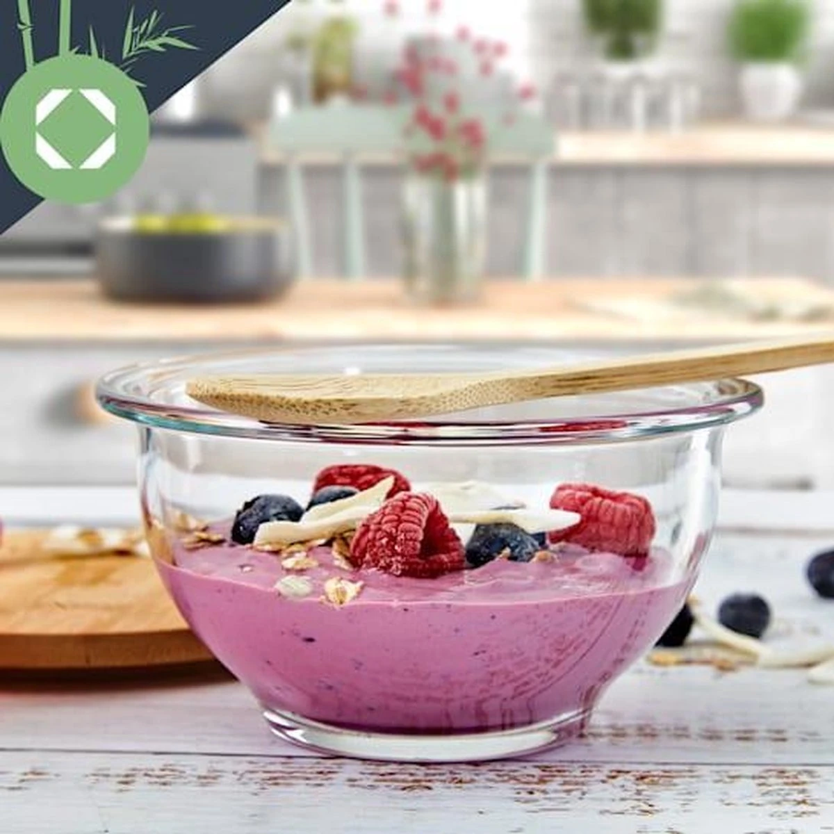 Bol De Service En Verres Klarstein Avec Couvercle En Bamboe - Sans BPA Ni Mélamine - Va Au Lave-vaisselle - Polyvalent 4 Bol De Service En Verres Klarstein Avec Couvercle En Bamboe - Sans BPA Ni Mélamine - Va Au Lave-vaisselle - Polyvalent - Image 2