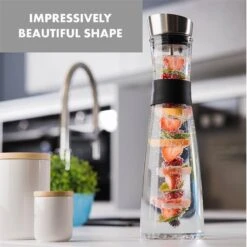 Verrerie Klarstein Sile L Verre Borosilicaté 1,6 Litre - Brochette De Fruits Avec Bouchon - Résistant à La Chaleur Et Au Froid - Couvercle En Acier Inoxydable - Ne Contient Pas De BPA -Chauffe Soldes 1200x1200 94