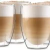 Verrerie Klarstein Jesolo Set De 4 Verres Thermo Double Paroi 350 Ml - Verre Borosilicaté Fait à La Main - Pas De Condensation Grâce à L'effet Thermique -Chauffe Soldes 1200x710