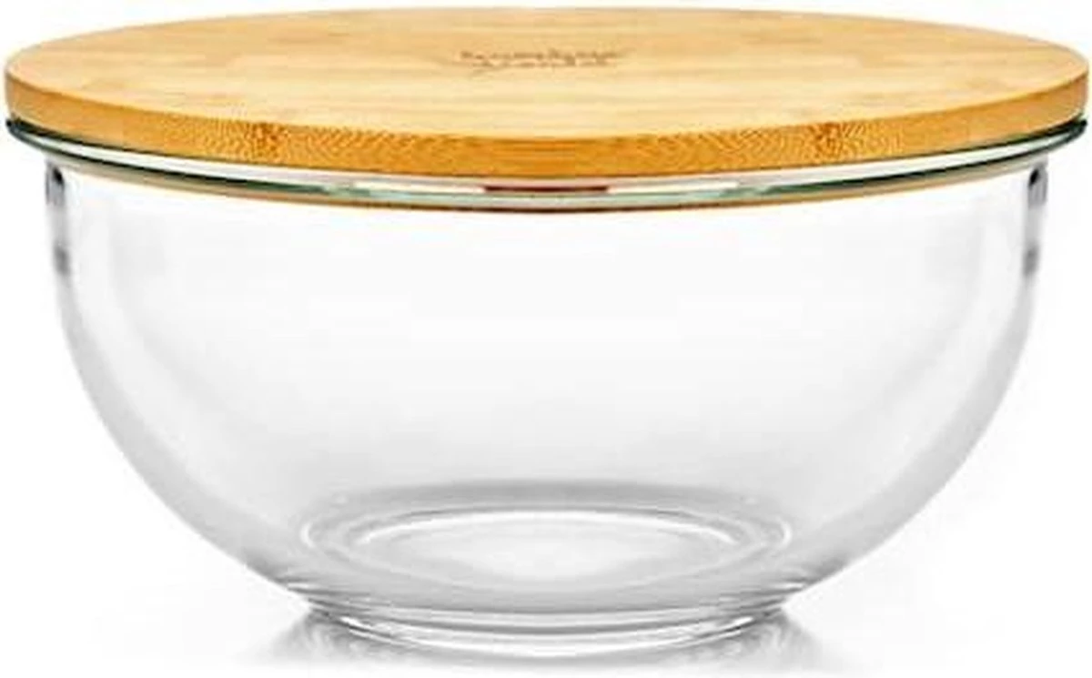 Bol De Service En Verres Klarstein Avec Couvercle En Bamboe - Sans BPA Ni Mélamine - Va Au Lave-vaisselle - Polyvalent 3 Bol De Service En Verres Klarstein Avec Couvercle En Bamboe - Sans BPA Ni Mélamine - Va Au Lave-vaisselle - Polyvalent