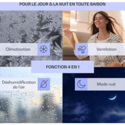 Klarstein Climatiseur Mobile Silencieux, Smart Climatiseur 4 En 1, Mode Nuit, Déshumidificateur, Ventilateur, Mini Climatisation à Faible Conso, Evacuation, Clim Portable De 9000 BTU, Climatiseurs -Chauffe Soldes 12605215 2
