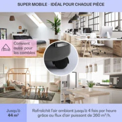 Klarstein Climatiseur Mobile Silencieux, Smart Climatiseur 4 En 1, Mode Nuit, Déshumidificateur, Ventilateur, Mini Climatisation à Faible Conso, Evacuation, Clim Portable De 9000 BTU, Climatiseurs -Chauffe Soldes 12605215 5