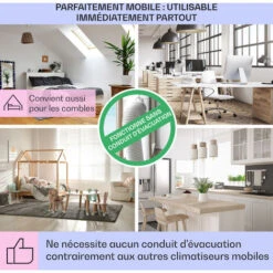 Klarstein Rafraichisseur D'Air 4 En 1, Climatiseur Portable, Humidificateur, Ventilateur, Ioniseur, Climatiseur Mobile Sans Évacuation, Pack Glacons, Réservoir 2.5L, 40W, Puissant Débit D'Air 530m³/h -Chauffe Soldes 12605271 5