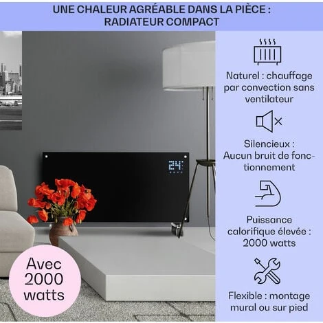 Bornholm Radiateur à Convection 2000 W Menu LCD 2 Niveaux De Chauffage Noir 4 Bornholm Radiateur à Convection 2000 W Menu LCD 2 Niveaux De Chauffage Noir - Image 2
