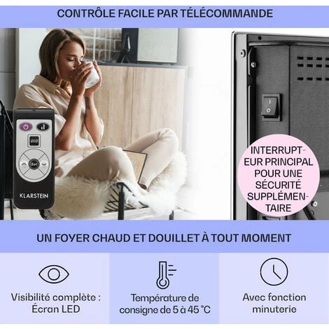 Bornholm Radiateur à Convection 2000 W Menu LCD 2 Niveaux De Chauffage Noir 5 Bornholm Radiateur à Convection 2000 W Menu LCD 2 Niveaux De Chauffage Noir - Image 3