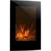 Lausanne Vertical Cheminée électrique 1000 Ou 2000 Watts Verre Télécommande Variateur D'intensité -Chauffe Soldes 12991151 1