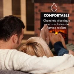 Cheminée électrique Villach 1800W Décor Pierre Polystone Télécommande -Chauffe Soldes 12991460 3