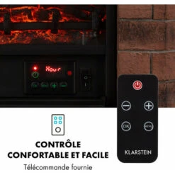 Cheminée électrique Villach 1800W Décor Pierre Polystone Télécommande -Chauffe Soldes 12991460 4