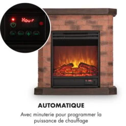 Cheminée électrique Villach 1800W Décor Pierre Polystone Télécommande -Chauffe Soldes 12991460 5
