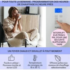 Norderney Chauffage à Convection Thermostat Minuterie 1000W - Blanc -Chauffe Soldes 12991478 3