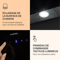 Annabelle 90 Hotte Aspirante En Verre 595 M³/h Panneau Tactile Noir -Chauffe Soldes 12992310 5
