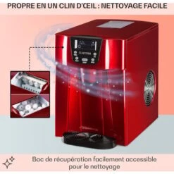 Ice Volcano 2GR Machine à Glaçons 2 Ltr LED 12kg/24h - Rouge -Chauffe Soldes 13732937 5