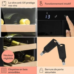 Vinovilla 20 Cave à Vin Encastrable 50L / 20 Bouteilles Porte Vitrée En Acier Inoxydable -Chauffe Soldes 13733105 5