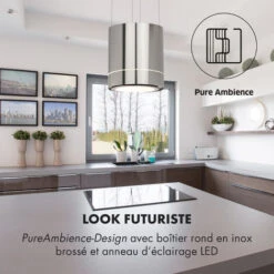 Tron Ambience Hotte Aspirante En îlot Ø 38 Cm Mode Recirculation 540 M³/h LED - Inox -Chauffe Soldes 13733223 3