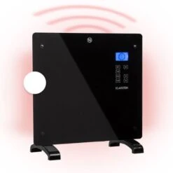 Norderney Chauffage à Convection Thermostat Minuterie 1000W 20 M² Noir