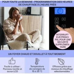 Norderney Chauffage à Convection Thermostat Minuterie 1000W 20 M² Noir 8 Norderney Chauffage à Convection Thermostat Minuterie 1000W 20 M² Noir -Chauffe Soldes 14238905 3