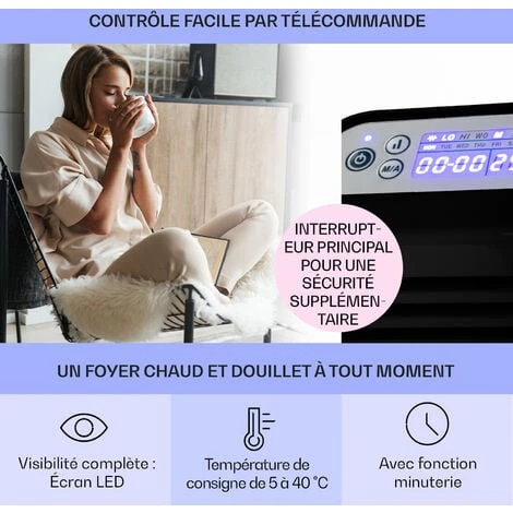 Hot Spot Slimcurve Chauffage 80x40 Cm 40 M² 2000 W 5-40 °C IP24 Noir 5 Hot Spot Slimcurve Chauffage 80x40 Cm 40 M² 2000 W 5-40 °C IP24 Noir - Image 3