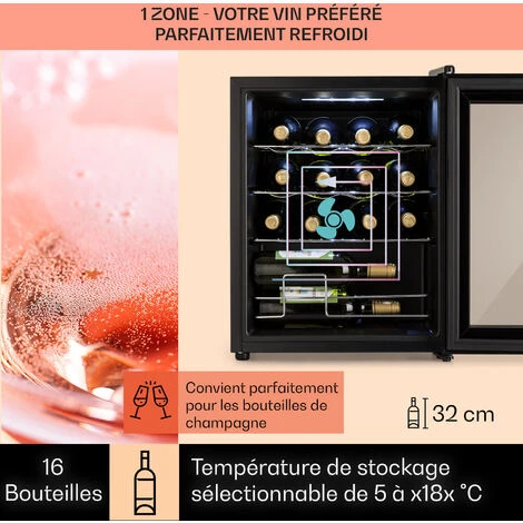 Shiraz 16 Uno Cave à Vin 42l Panneau De Contrôle Tactile 131W 5-18°C 5 Shiraz 16 Uno Cave à Vin 42l Panneau De Contrôle Tactile 131W 5-18°C - Image 3