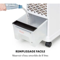 KLARSTEIN Windspiel - Rafraîchisseur D'air 3-en-1, Ventilation, Refroidissement, Humidification, 100 W, 8 Vitesses De Vent, 3 Modes, Oscillation Automatique - Gris -Chauffe Soldes 18213836 4
