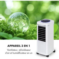 KLARSTEIN Windspiel - Rafraîchisseur D'air 3-en-1, Ventilation, Refroidissement, Humidification, 100 W, 8 Vitesses De Vent, 3 Modes, Oscillation Automatique - Gris -Chauffe Soldes 18213836 5
