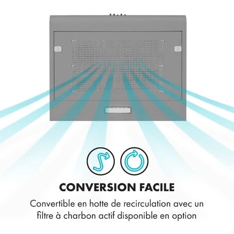 Capannina Hotte Escamotable 60cm 166m³/h Acier Inoxydable Argent 5 Capannina Hotte Escamotable 60cm 166m³/h Acier Inoxydable Argent - Image 3