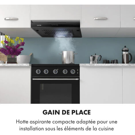 Capannina Hotte Escamotable 60cm 166m³/h Acier Inoxydable Noir 4 Capannina Hotte Escamotable 60cm 166m³/h Acier Inoxydable Noir - Image 2