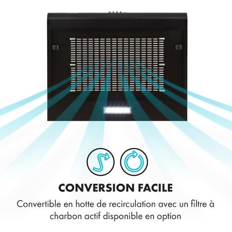 Capannina Hotte Escamotable 60cm 166m³/h Acier Inoxydable Noir 5 Capannina Hotte Escamotable 60cm 166m³/h Acier Inoxydable Noir - Image 3