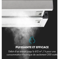 Viola Hotte Murale Aspirante 60 Cm 612m³ / H Classe A Inox Argent -Chauffe Soldes 20110797 4