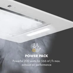 Hektor Eco Hotte Encastrée 52cm 566 M³/h Moteur 200W Classe B Blanc -Chauffe Soldes 20110804 3