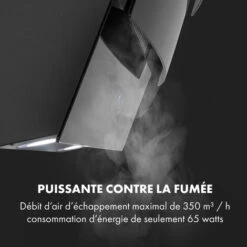 Antonia Hotte Murale 90cm 350m³/h Panneau Tactile Classe B Noir -Chauffe Soldes 20110810 5