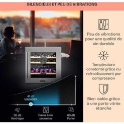 Vinsider 36 Réfrigérateur à Vin 2 zones De Refroidissement 5-22 °C 85l Acier Inoxydable -Chauffe Soldes 22845253 4
