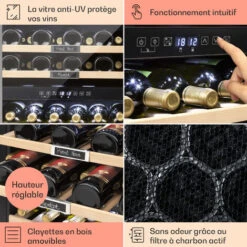 Vinsider 36 Réfrigérateur à Vin 2 zones De Refroidissement 5-22 °C 85l Acier Inoxydable -Chauffe Soldes 22845253 5