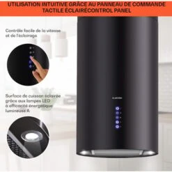 Klarstein Beretta Hotte îlot 650m³/h 3 Vitesses Filtres Inclus Classe C - Noir -Chauffe Soldes 22845264 4