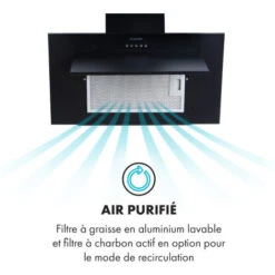 Athena Hotte Aspirante 60 Cm Air Extrait : 350 M³/h LED Noir -Chauffe Soldes 22845283 4