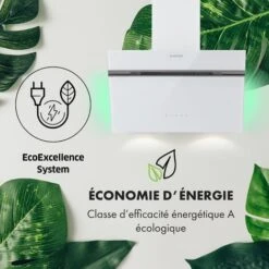 Alina 60 Hotte Aspirante 60cm 600 M³/h Classe A Design Verre Blanc -Chauffe Soldes 22845324 3