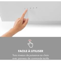 Alina 60 Hotte Aspirante 60cm 600 M³/h Classe A Design Verre Blanc -Chauffe Soldes 22845324 4