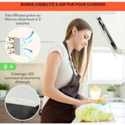 Alina Hotte Aspirante 90 Cm 600 M³/h Classe A - Design Verre Blanc 10 Alina Hotte Aspirante 90 Cm 600 M³/h Classe A - Design Verre Blanc -Chauffe Soldes 22845326 4